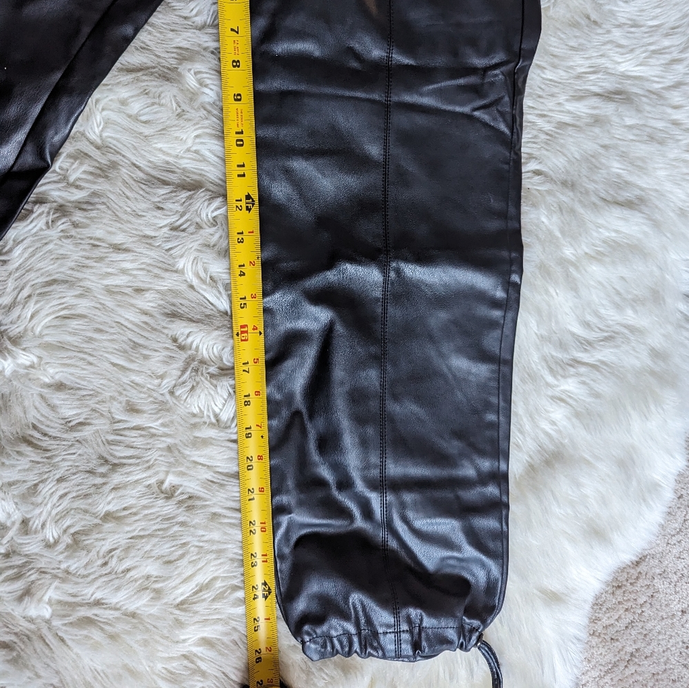 NWT Zara Faux Leather High Waisted Joggers - Picture 12 of 16